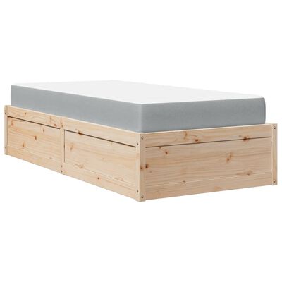 vidaXL Lit avec matelas 90x190 cm bois massif de pin