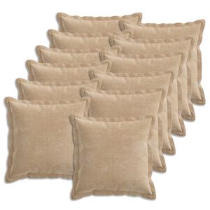 vidaXL Housse de coussin 12 pc HOUTEN Taupe 40 x 40 cm Tissu Chenille