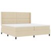 vidaXL Lit &agrave; ressort LED avec matelas Cr&egrave;me 200 x 200 cm tissu