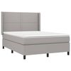 vidaXL Sommier &agrave; lattes de lit matelas LED Gris clair 140x200 cm Tissu