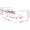 vidaXL Cadre de lit avec 2 tiroirs Gris fonc&eacute; Pin massif 90x200 cm