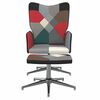 vidaXL Chaise de relaxation avec tabouret Patchwork Tissu