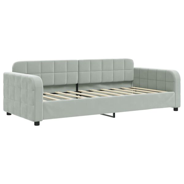 vidaXL Lit de repos sans matelas gris clair 90x190 cm velours