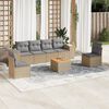 vidaXL Salon de jardin avec coussins 7 pcs beige r&eacute;sine tress&eacute;e