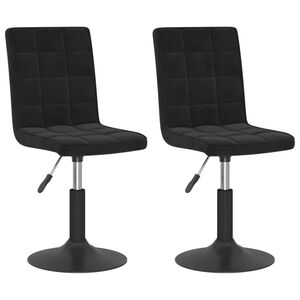 vidaXL Chaises pivotantes &agrave; manger lot de 2 noir velours