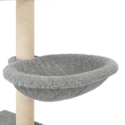 vidaXL Arbre à chat avec griffoirs en sisal gris clair 117 cm