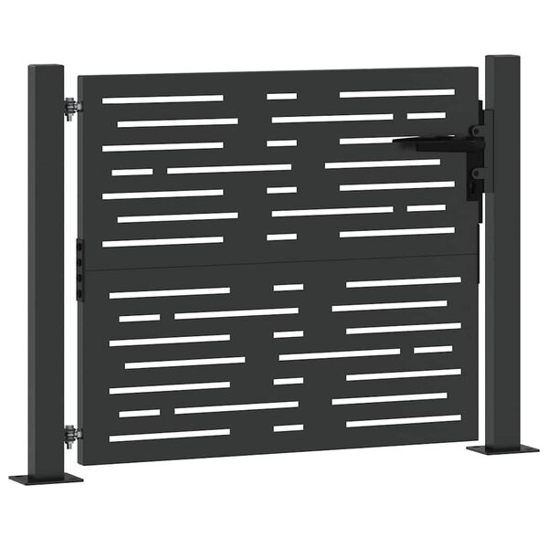 vidaXL Porte de Jardin Noir 100 x 100 cm Acier enduit de poudre