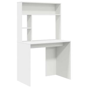 vidaXL Bureau avec &eacute;tag&egrave;re Blanc 91 x 50 x 149 cm Bois d'ing&eacute;nierie