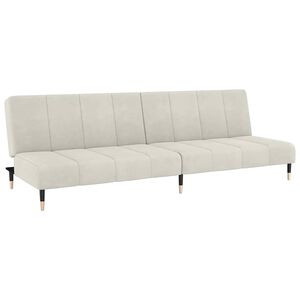 vidaXL Canap&eacute;-lit &agrave; 2 places cr&egrave;me velours
