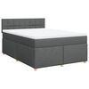 vidaXL Sommier &agrave; lattes de lit avec matelas Gris fonc&eacute; 140x200cm Tissu
