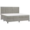 vidaXL Sommier &agrave; lattes de lit et matelas Gris clair 200x200cm Velours