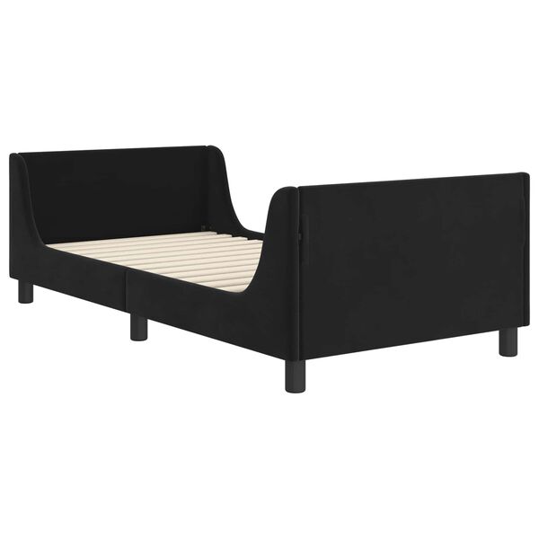 vidaXL Cadre de lit pour enfants avec tête de lit Noir 90 x 190 cm