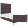 vidaXL Cadre de lit avec t&ecirc;te de lit Marron fonc&eacute; 80 x 200 cm tissu