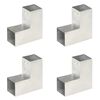 vidaXL Connecteurs de poteau 4 pcs Forme en L M&eacute;tal galvanis&eacute; 81x81 mm