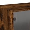 vidaXL Armoire murale avec portes en verre chêne fumé 68,5x37x35 cm