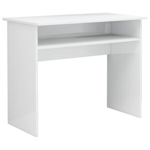 vidaXL Bureau Blanc brillant 90x50x74 cm Bois d'ing&eacute;nierie