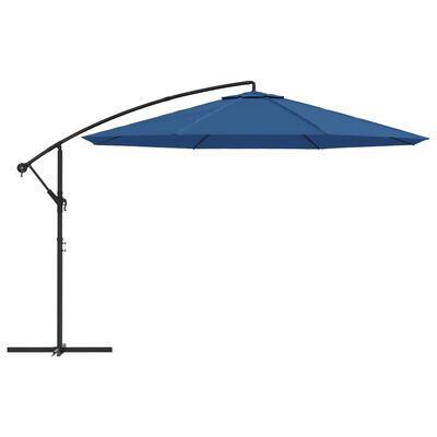 vidaXL Parasol de jardin en porte-à-faux avec mât en aluminium bleu