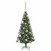 vidaXL Sapin de No&euml;l artificiel pr&eacute;-&eacute;clair&eacute; Vert 120 cm PVC et m&eacute;tal