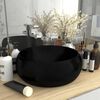vidaXL Lavabo rond de luxe Noir mat 40x15 cm C&eacute;ramique
