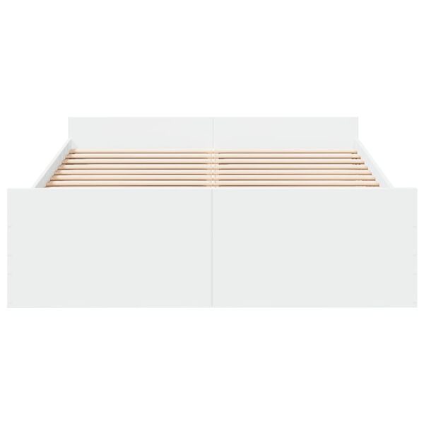 vidaXL Cadre de lit avec tiroirs sans matelas blanc 120x190 cm