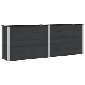 vidaXL Jardini&egrave;re sur&eacute;lev&eacute;e Noir 250 x 50 x 91 cm WPC et Aluminium