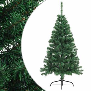 vidaXL Sapin de No&euml;l artificiel moiti&eacute; avec support vert 150 cm PVC