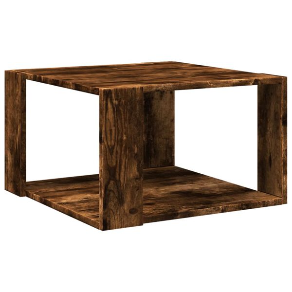 vidaXL Table basse ch&ecirc;ne fum&eacute; 51,5x51,5x30 cm bois d'ing&eacute;nierie