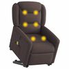 vidaXL Fauteuil inclinable de massage &eacute;lectrique Marron fonc&eacute; Tissu