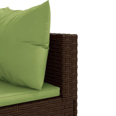 vidaXL Salon de jardin 6 pcs avec coussins Marron Résine tressée