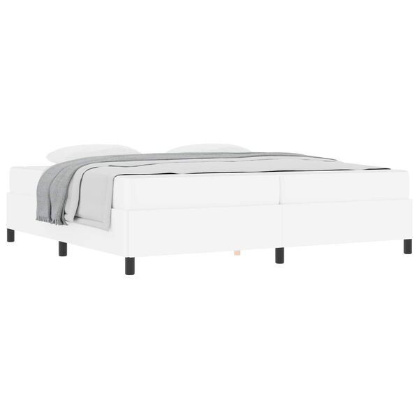 vidaXL Cadre de lit avec matelas Blanc 200 x 200 cm tissu