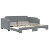 vidaXL Lit de jour avec lit gigogne gris clair 100x190 cm tissu