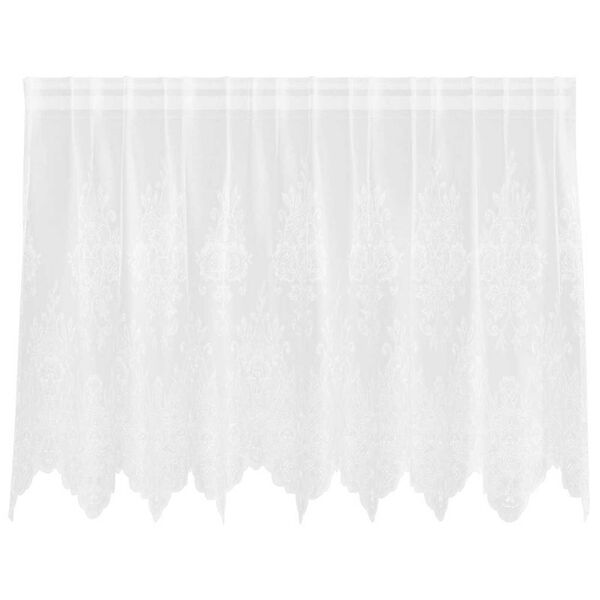 vidaXL Rideau en Dentelle Floral Blanc 100 x 200 cm Polyester