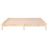 vidaXL Cadre de lit &agrave; LED sans matelas 135x190 cm bois massif