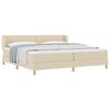 vidaXL Lit &agrave; ressorts avec t&ecirc;te de lit Cr&egrave;me 200 x 200 cm tissu