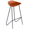 vidaXL Ensemble de bar 5 pcs Bois de r&eacute;cup&eacute;ration et cuir v&eacute;ritable