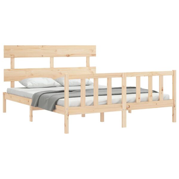 vidaXL Cadre de lit sans matelas bois de pin massif