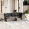 vidaXL Salon de jardin avec coussins 7 pcs gris clair résine tressée