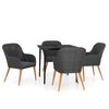 vidaXL Ensemble &agrave; manger de jardin avec coussins 5 pcs Noir