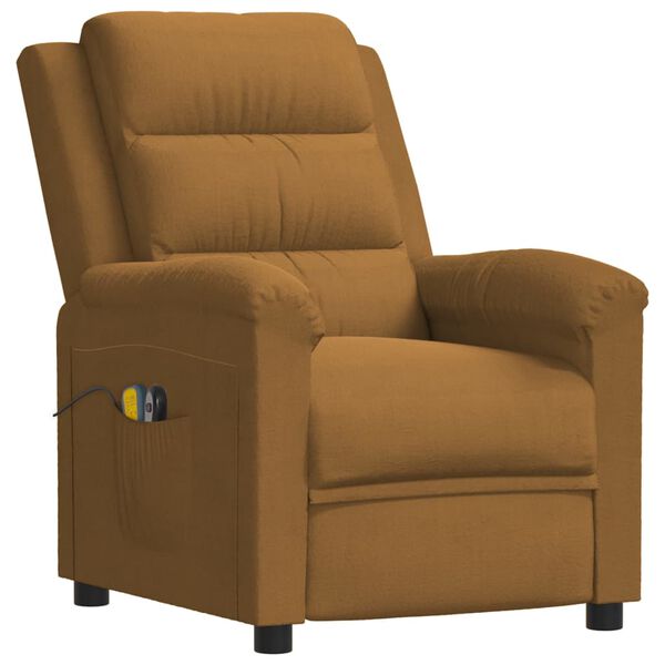 vidaXL Fauteuil &eacute;lectrique de massage Marron Velours