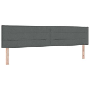 vidaXL T&ecirc;te de lit avec t&ecirc;te de lit Gris fonc&eacute; 200 cm Cuir synth&eacute;tique