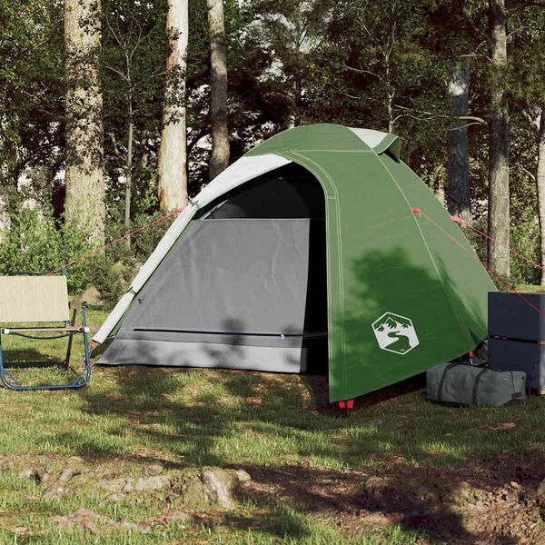 vidaXL Tente de camping &agrave; d&ocirc;me 3 personne vert imperm&eacute;able