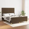 vidaXL Cadre de lit sans matelas marron fonc&eacute; 140x200 cm tissu
