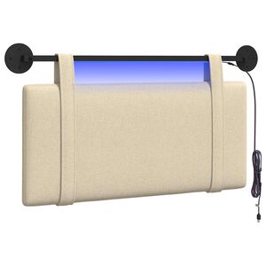 vidaXL T&ecirc;te de lit suspendue Cr&egrave;me Tissu