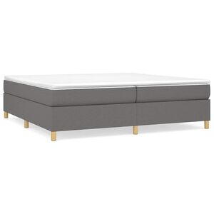 vidaXL Cadre de lit &agrave; lattes gris fonc&eacute; 200x200 cm tissu