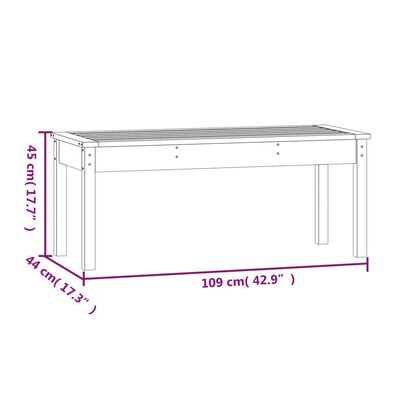 vidaXL Banc de jardin 109x44x45 cm bois massif de pin