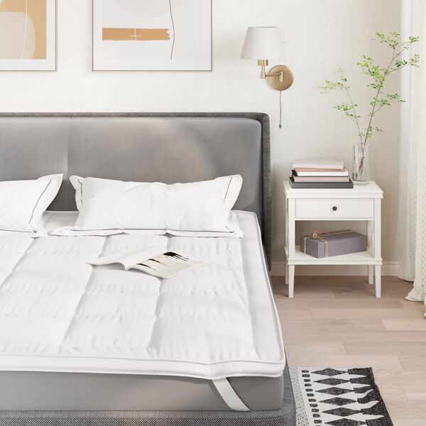 vidaXL Prot&egrave;ge-matelas blanc 160x220 cm