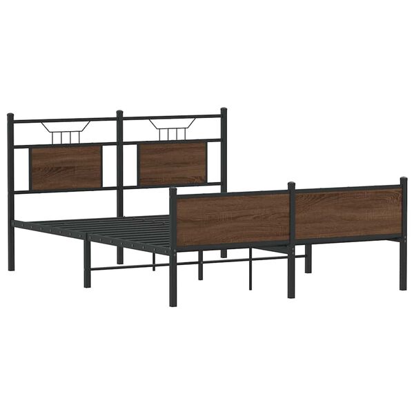 vidaXL Cadre de lit sans matelas ch&ecirc;ne marron 140x200 cm