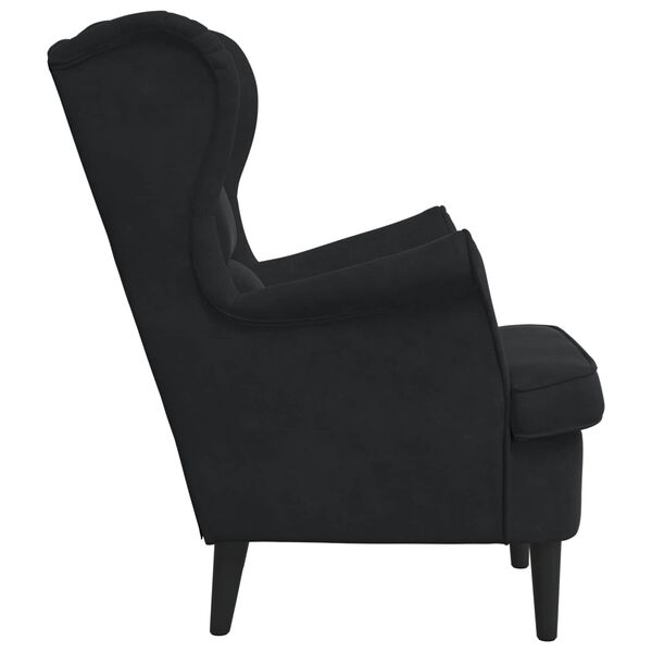 vidaXL fauteuil Noir 92 x 71 x 91 cm Velours