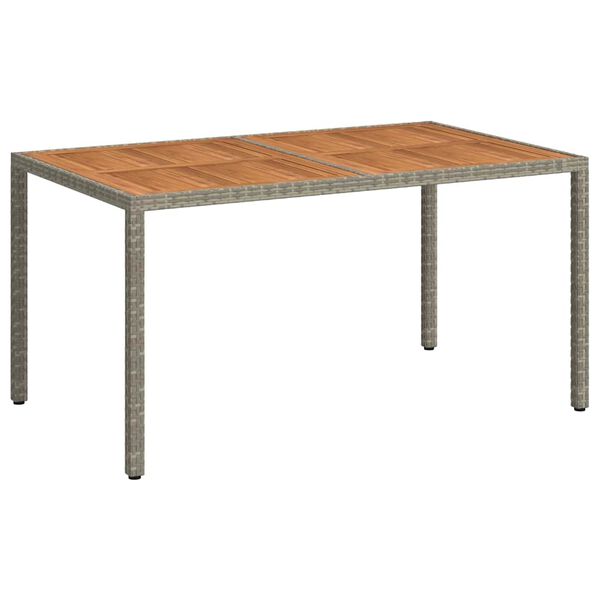 vidaXL Table de jardin 150x90x75 cm R&eacute;sine tress&eacute;e bois d'acacia Gris