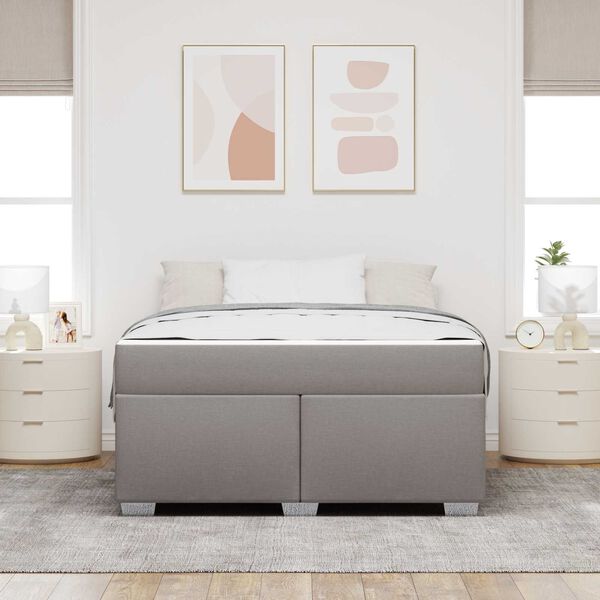vidaXL Cadre de lit avec matelas Taupe 140 x 200 cm tissu